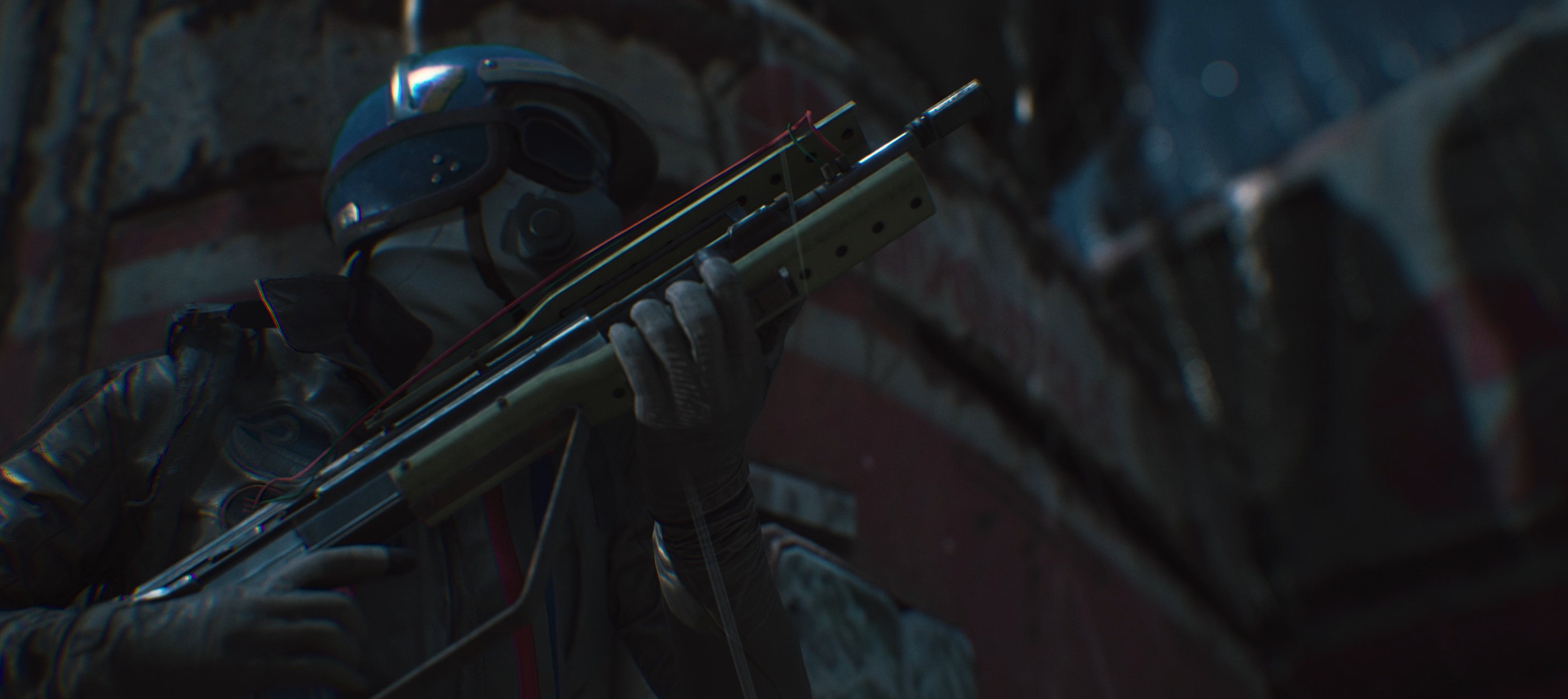 Raider hiding in shadows